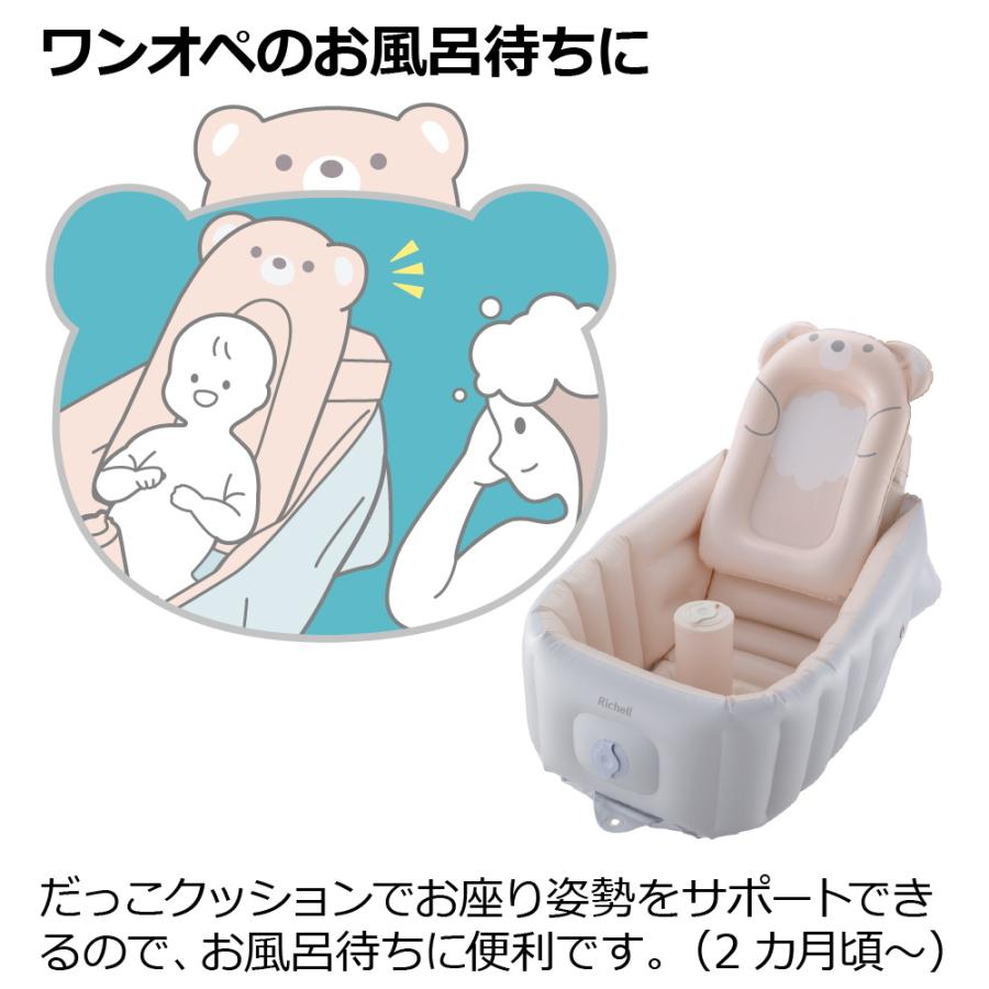 【配送区分K1】ベビーバス ふかふか ベビーバス ステップアップ リッチェル 新生児 赤ちゃん お風呂 折りたたみ ギフト 出産祝い | リッチェル | 03