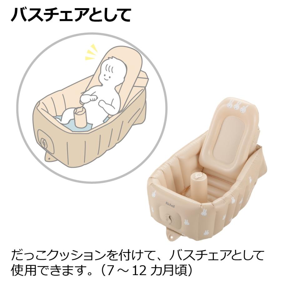 ベビーバス ミッフィーふかふか ベビーバス ステップアップ リッチェル 新生児 赤ちゃん お風呂 折りたたみ ギフト 出産祝い | リッチェル | 03
