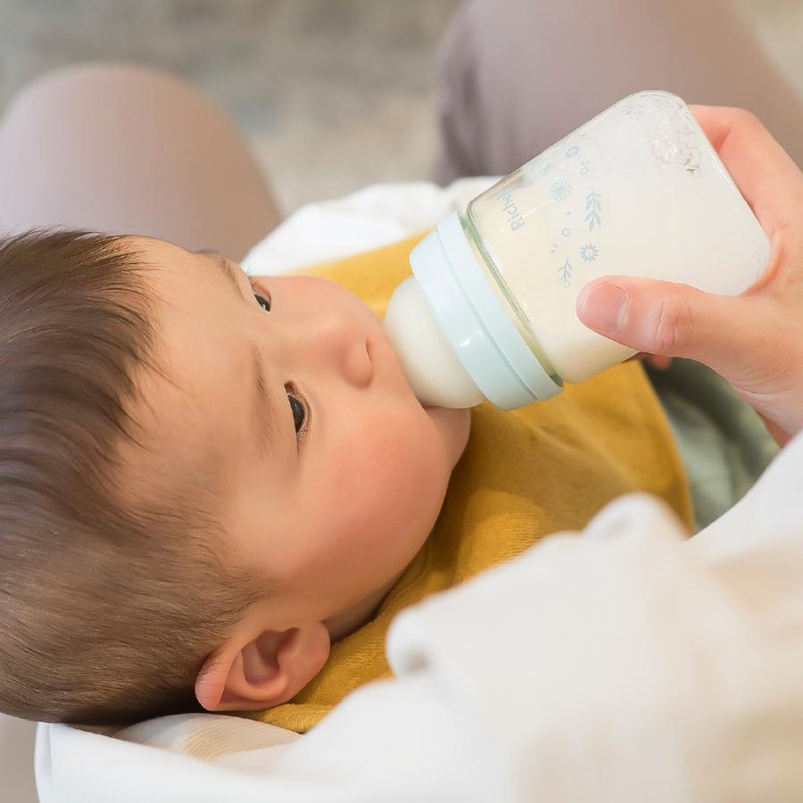 哺乳瓶 はなえみ ガラス哺乳びん 160mL リッチェル 哺乳びん 新生児 ベビー 赤ちゃん ギフト 出産祝い | リッチェル | 03