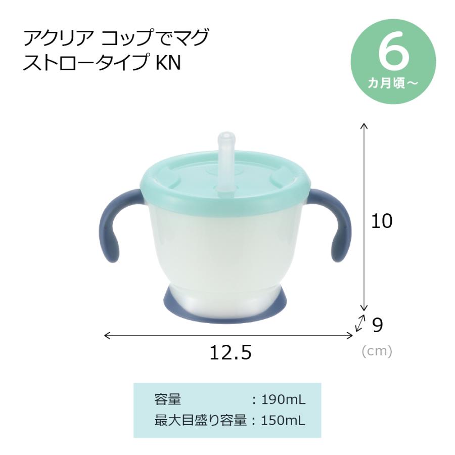 【配送区分R1】アクリア コップでマグ ストロータイプKN ベビー 赤ちゃん  6カ月頃 シリコン 持ち手付 トレーニング 吸いやすい リッチェル公式 | リッチェル | 12