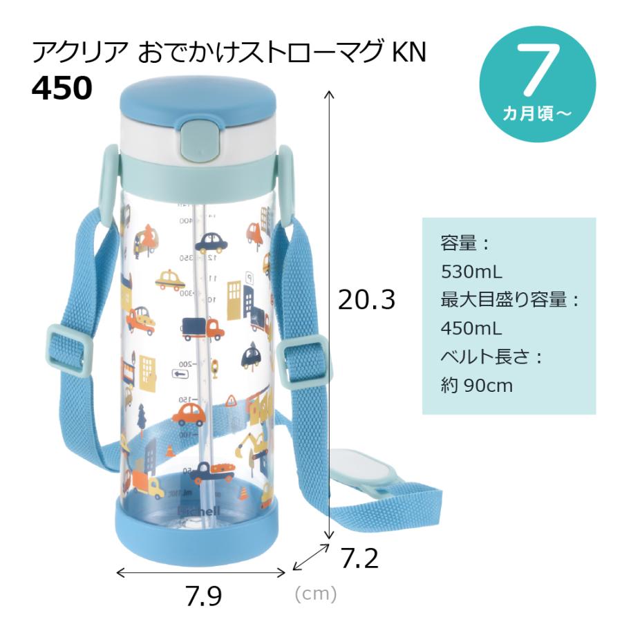 【配送区分R1】アクリア おでかけストローマグKN 450 ベビー 赤ちゃん 漏れにくい 持ち手付 7カ月頃 プラスチック リッチェル公式ショップ Richell | リッチェル | 12