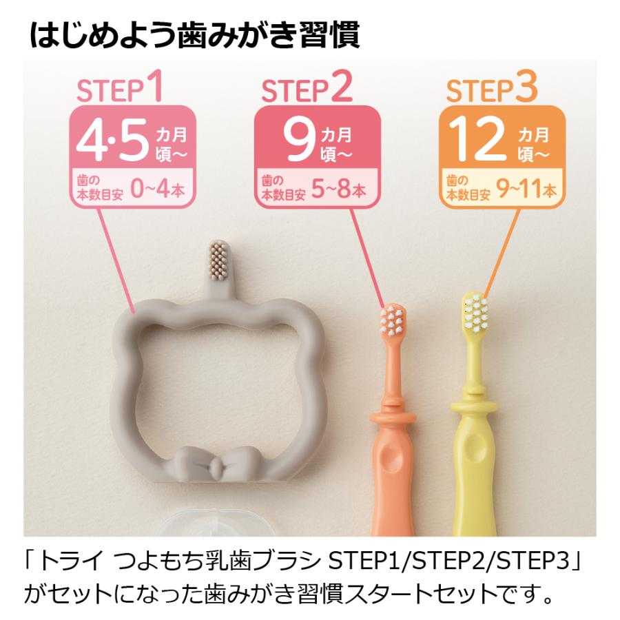 トライ つよもち乳歯ブラシセット 赤ちゃん ベビー 子供 はじめて のど突き防止 シリコン やわらか 練習 歯固め 習慣 安全 リッチェル公式ショップ Richell | リッチェル | 03
