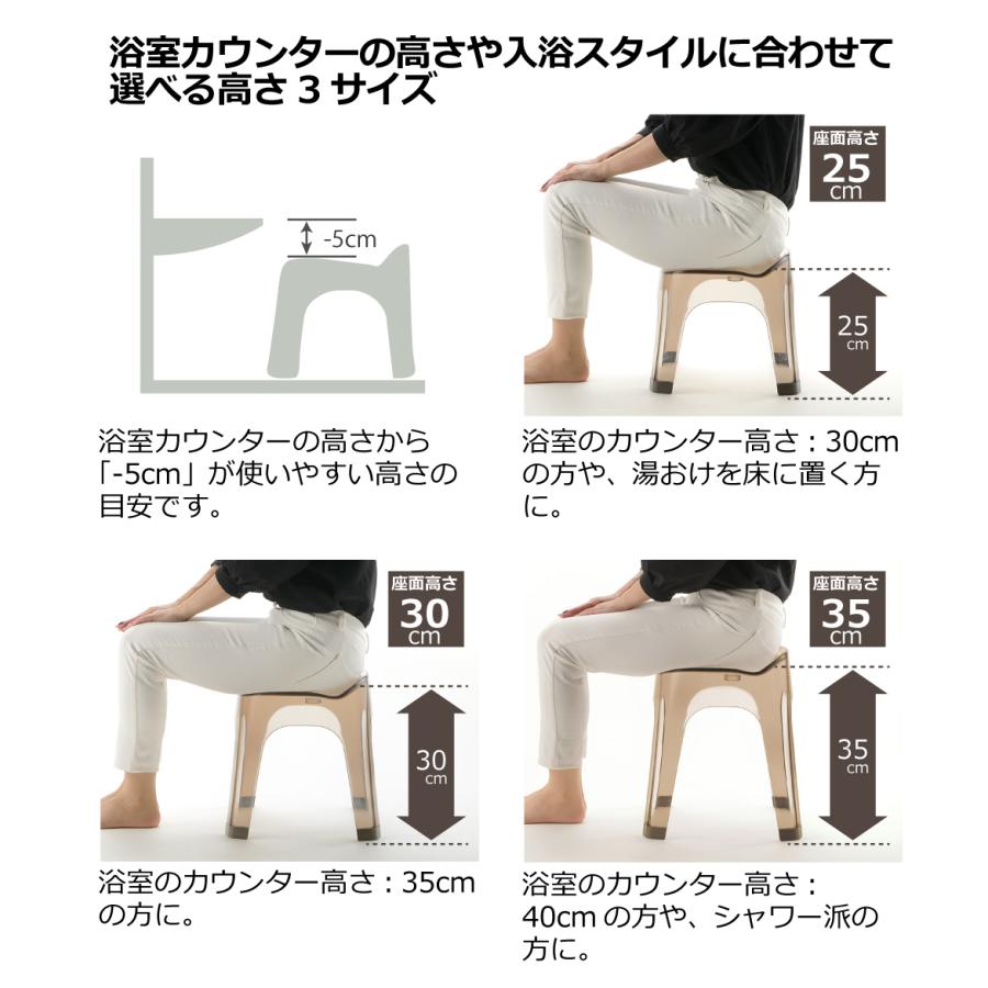 風呂椅子 リュクレ 腰かけ 30H リッチェル 風呂イス 風呂いす バスチェア バススツール お風呂の椅子 | リッチェル | 12