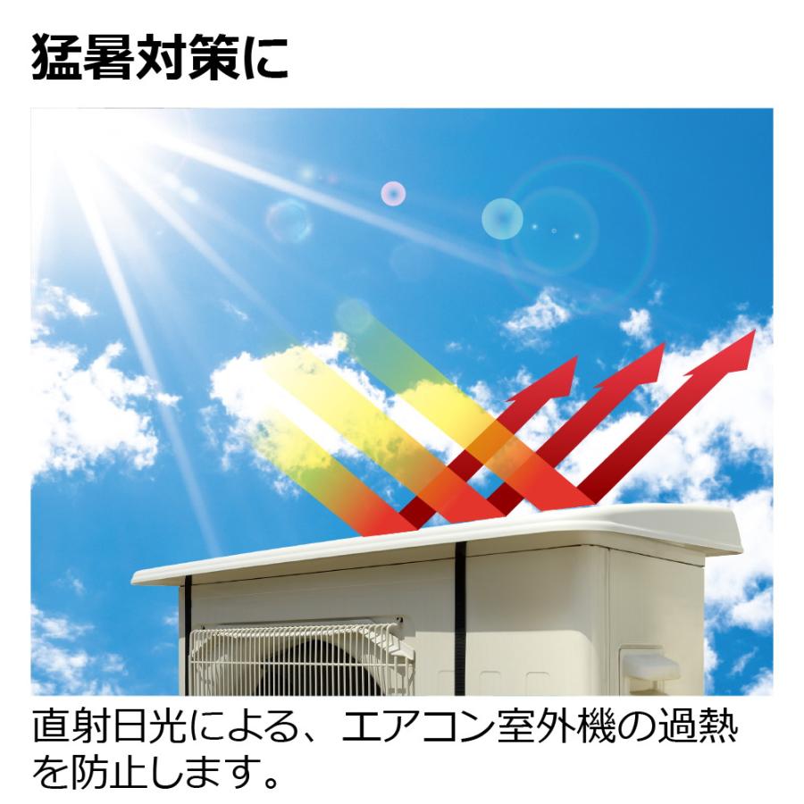 エアコン日よけ ワイド TU 910 クーラー エコ キュート 室外機 カバー 日除け パネル 雨 雪 ひも付き 固定 断熱 省エネ リッチェル | リッチェル | 03