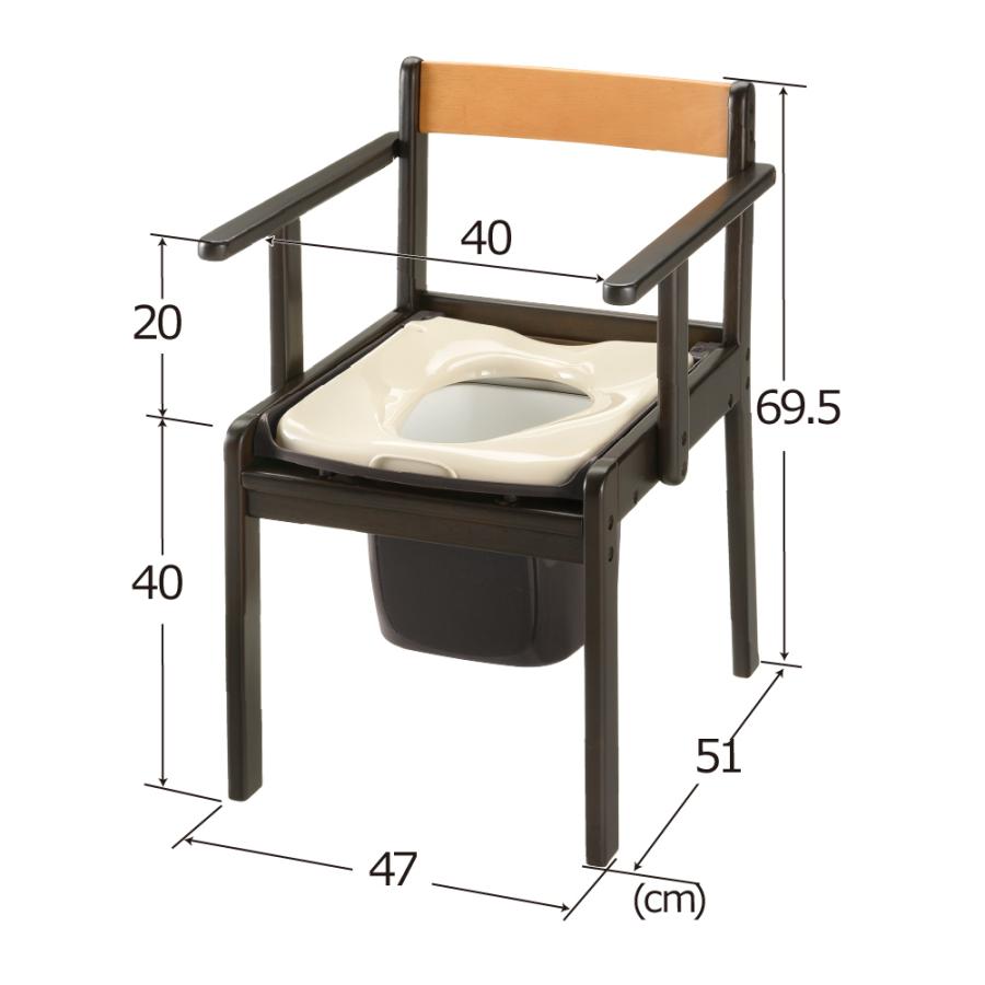 木製きらく 軽〜いトイレ やわらか便座 介護用トイレ ポータブルトイレ 家具調トイレ 老人用 大人 リッチェル  公式 | リッチェル | 03