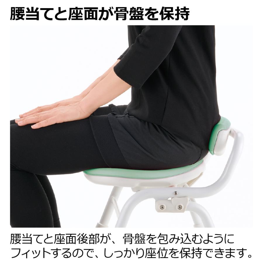 【配送区分K2】やわらかシャワーチェア クレオ折りたたみ(防カビプラス) 腰当付390 リッチェル シャワーチェアー 介護 用 風呂 イス | リッチェル | 03