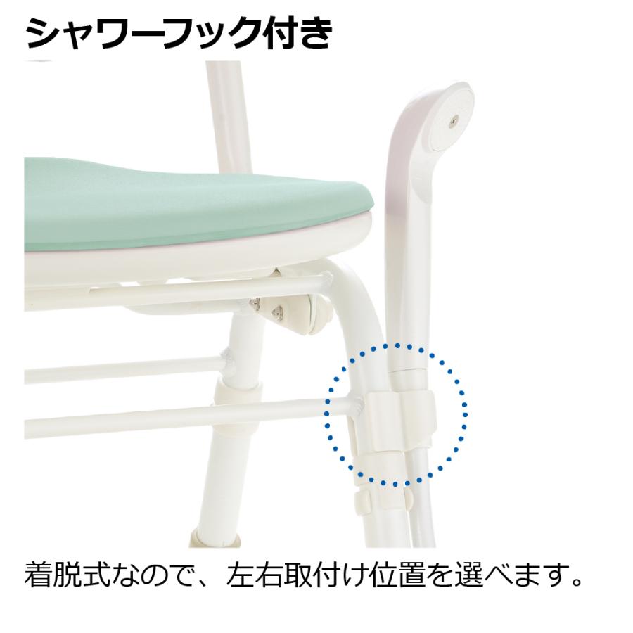 【配送区分K2】やわらかシャワーチェア クレオ折りたたみ(防カビプラス) 背付390 リッチェル シャワーチェアー 介護 用 風呂 イス | リッチェル | 11