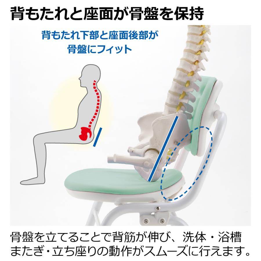 【配送区分K2】やわらかシャワーチェア クレオ折りたたみ(防カビプラス) 背付390 リッチェル シャワーチェアー 介護 用 風呂 イス | リッチェル | 03