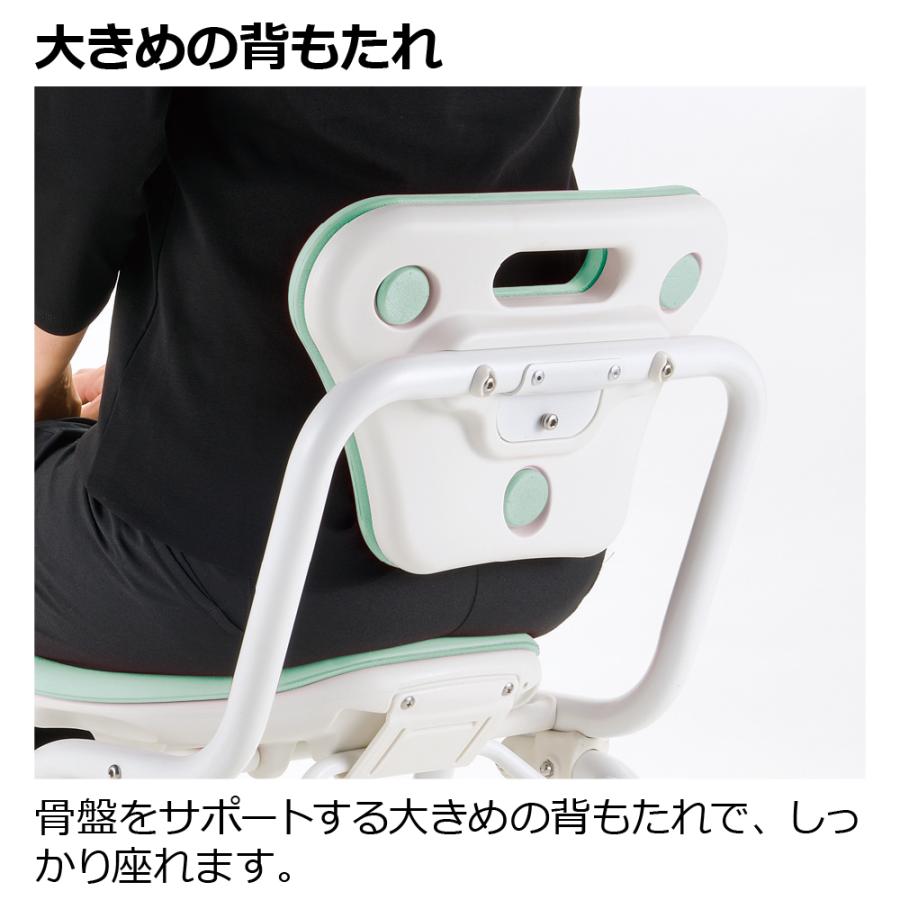 【配送区分K2】やわらかシャワーチェア クレオ折りたたみ(防カビプラス) 背付390 リッチェル シャワーチェアー 介護 用 風呂 イス | リッチェル | 04