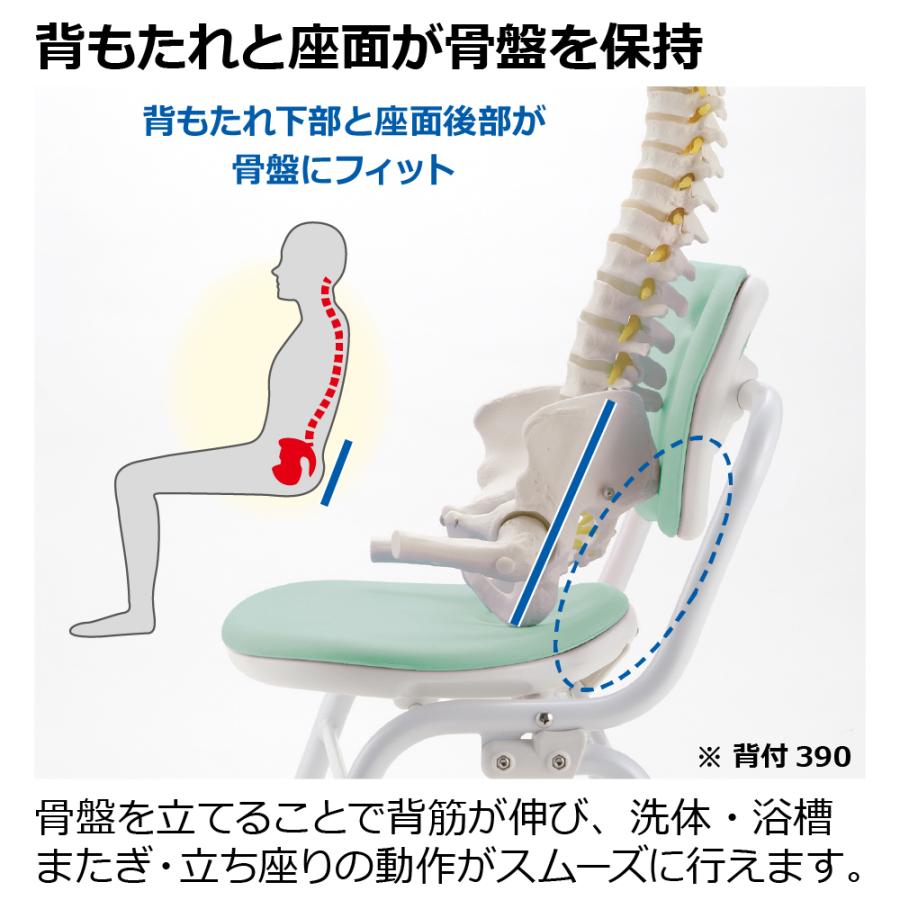 【配送区分K2】やわらかシャワーチェア クレオ折りたたみ(防カビプラス) 背付460 リッチェル シャワーチェアー 介護 用 風呂 イス | リッチェル | 03