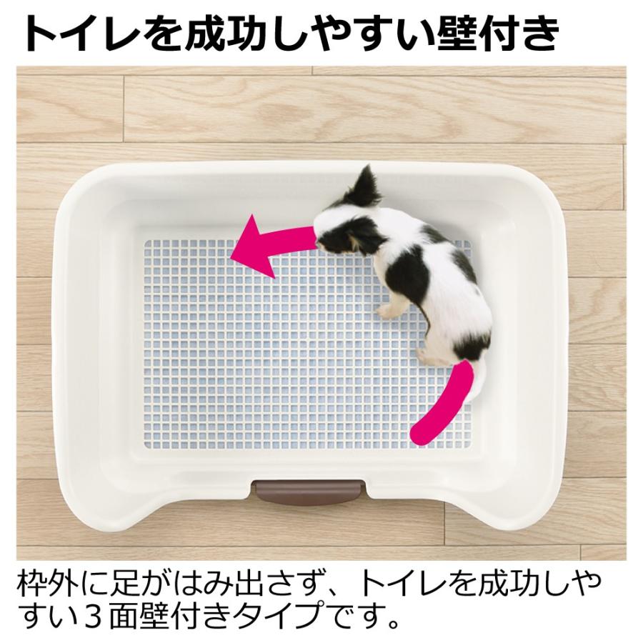 犬トイレ 囲い お掃除簡単ステップ壁付トイレ ワイド リッチェル トレー 壁付き メッシュ しつけ ペット | リッチェル | 06
