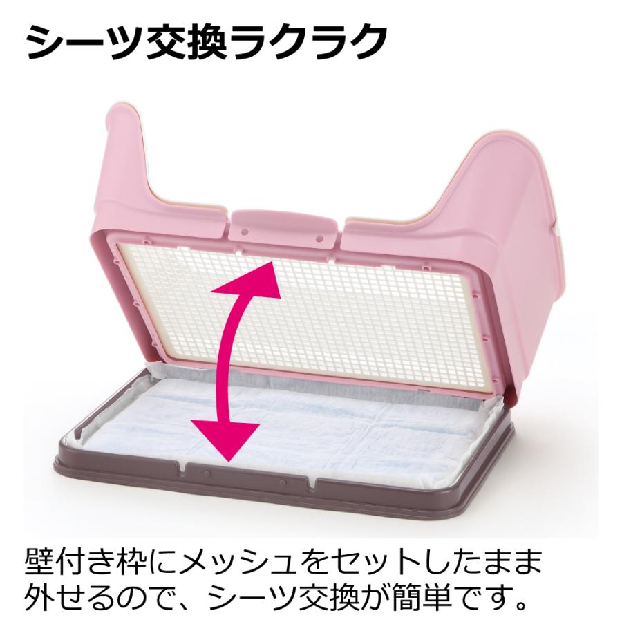 犬トイレ 囲い お掃除簡単ステップ壁付トイレ ワイド リッチェル トレー 壁付き メッシュ しつけ ペット | リッチェル | 09