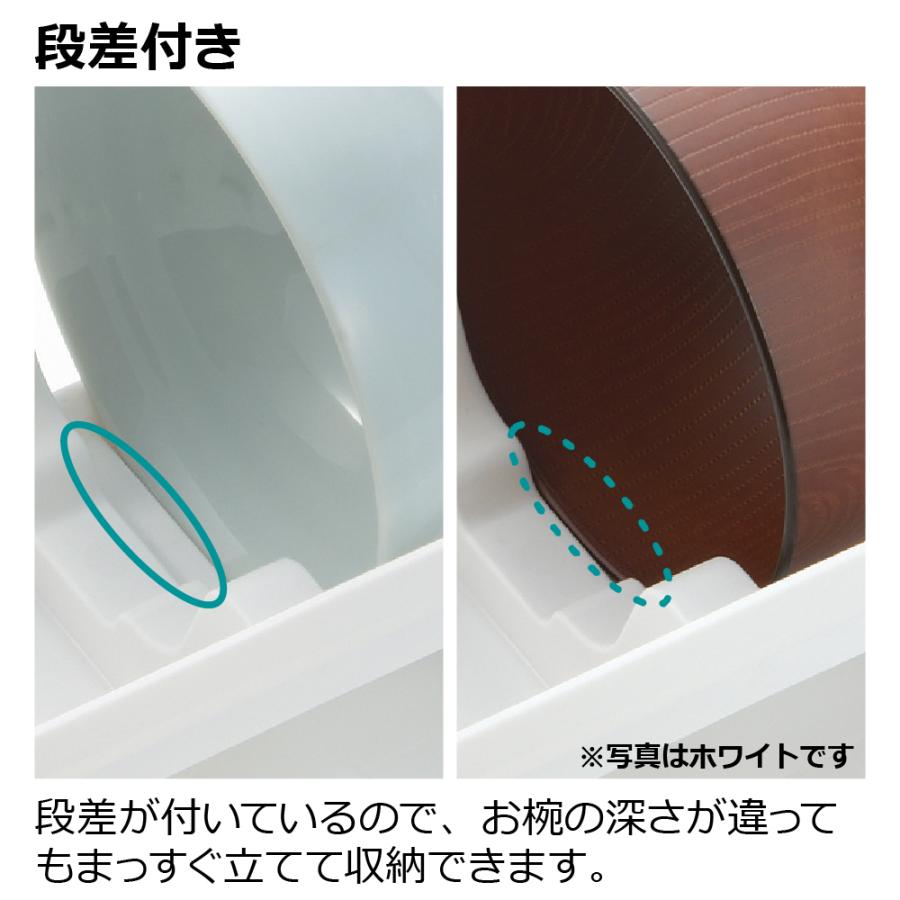 ES トトノ 引き出し用 お椀スタンドR お椀 茶碗 皿 仕切り 食器 収納 縦 置き 当店限定カラー キッチン 引き出し プラスチック 日本製 国産 リッチェル 公式 | リッチェル | 02