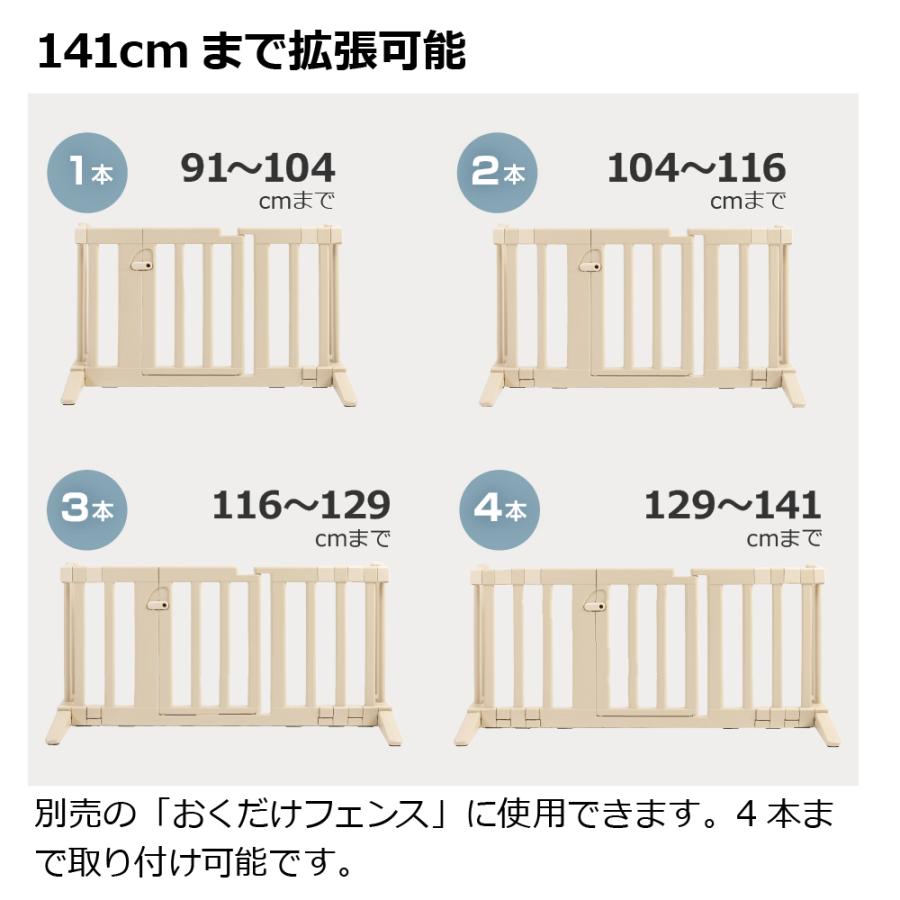 【配送区分K2】おくだけフェンス 拡張パーツセット ベビー 赤ちゃん 6カ月〜 取付簡単 キッチン 階段 転落 事故防止 リッチェル 公式 | リッチェル | 12