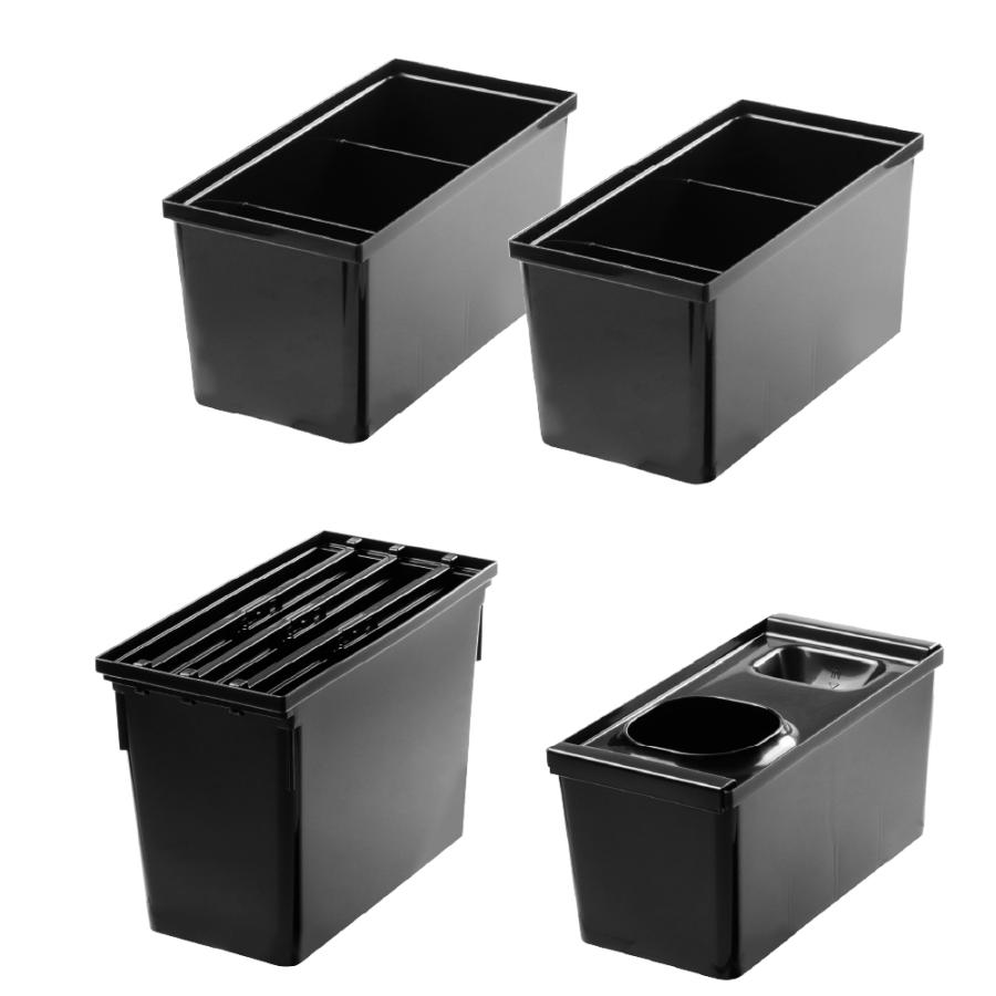 ES トトノ ゴミ袋ストッカー＆調味料収納＆レジ袋収納R 4点セット 仕切り 食器 収納 限定カラー プラスチック 日本製 リッチェル公式ショップ Richell | リッチェル