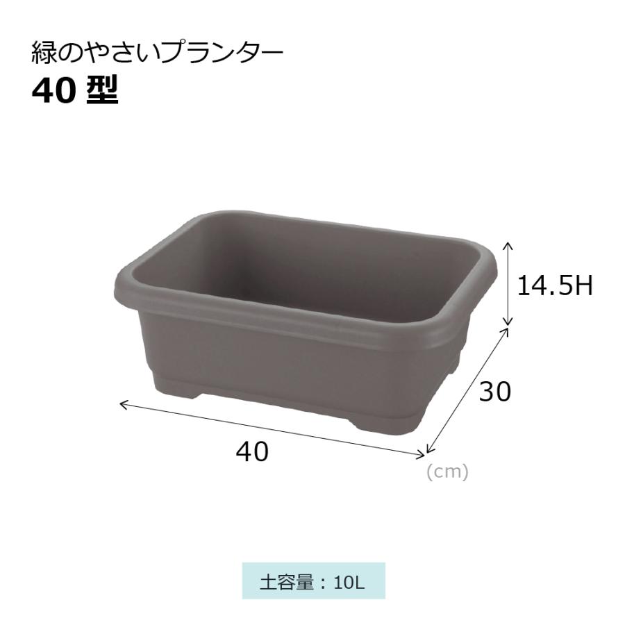 緑のやさいプランター 40型 花と野菜の土 10Lセット 植木鉢 野菜 花 ベランダ 屋外 家庭菜園 花壇 スタンダード 日本製  リッチェル | リッチェル | 06