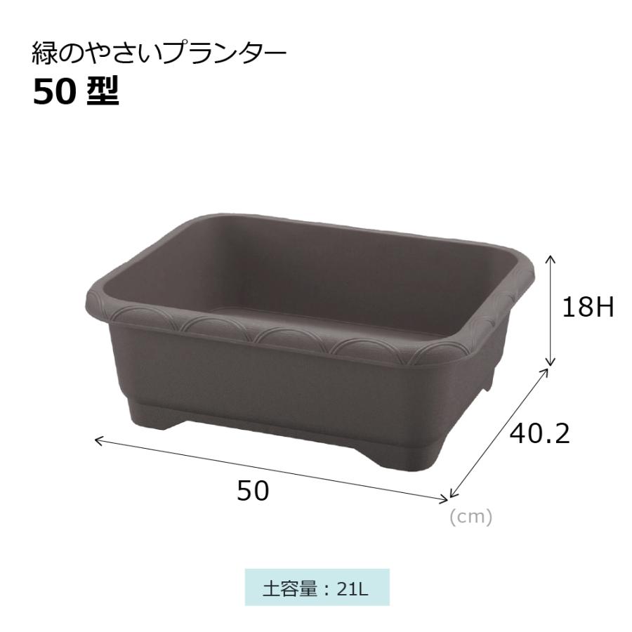 緑のやさいプランター 50型 花と野菜の土 10L 2個セット 大型 プランター 植木鉢 野菜 花 ベランダ 屋外 家庭菜園 花壇 栽培 日本製 リッチェル | リッチェル | 06