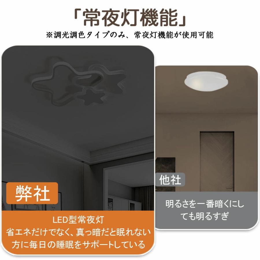 シーリングライト LED 北欧 おしゃれ 調光調色 星 かわいい 6畳 8畳 10