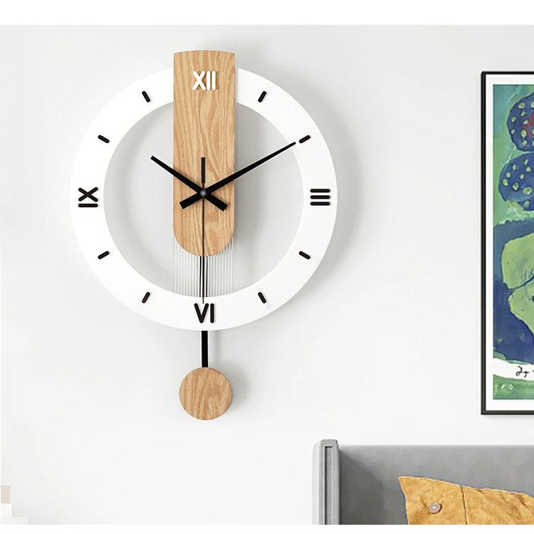 壁掛け時計 木製 振り子時計 リビング おしゃれ 大型 非電波時計