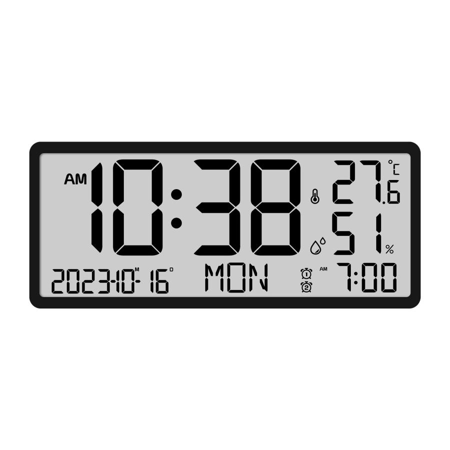 デジタル 時計 壁掛け 大型 LCD 置き時計 電池式 壁掛け時計 デジタル