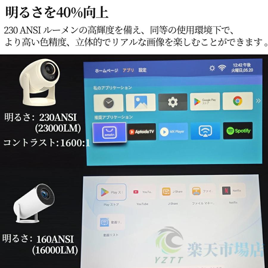 プロジェクター 小型 家庭用 天井投影 5G 1080P&4K対応 高画質 26000LM