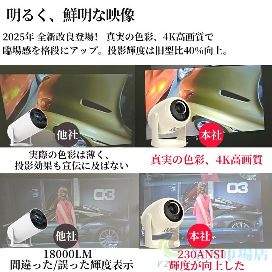 プロジェクター 小型 家庭用 天井投影 5G 1080P&4K対応 高画質 26000LM