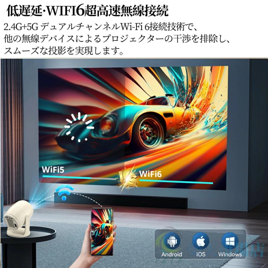 プロジェクター 小型 家庭用 天井投影 5G 1080P&4K対応 高画質 26000LM