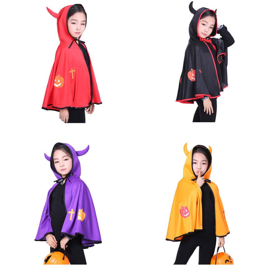 ハロウィンマント ちゃんマント 牛の角 子供用 肩下約48cm フード付き コスプレ コスチューム 魔女 小悪魔 仮装用 Xj Cos22 Akashi 通販 Yahoo ショッピング