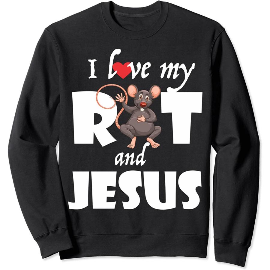 私のペットのラットとイエスのかわいいマウスのギフトを愛して トレーナー ハサミ Lovemecru Fr