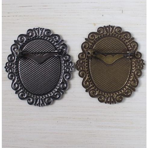 【3営業日以内に発送】デザインアクセサリーパーツ・ブローチ台座・金古美＆銀古美【フレーム・ハンドメイド・手芸】【ギフト包装対応】 |  | 01