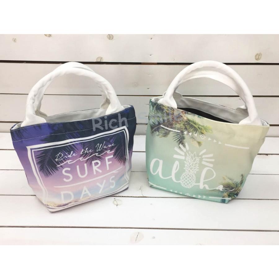 441円 通販 ハワイアン シャロハ ミニトート 転写 プリント ハワイ Hawaii Aloha サーフィン ヤシ ランチ バッグ エコバッグ ポーチ ビーチ