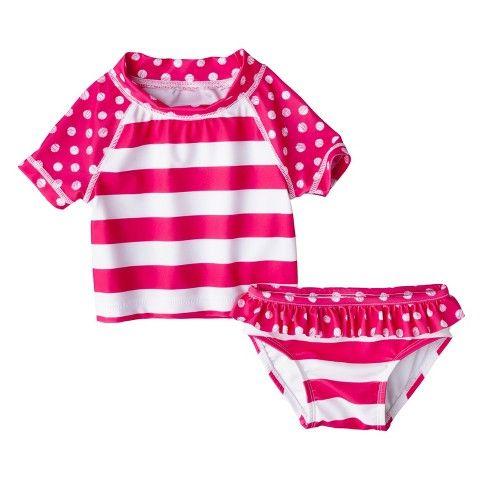 子供 水着 女の子 上下セット Circo ラッシュ パンツ ドット ボーダー セットアップ 12m 1歳