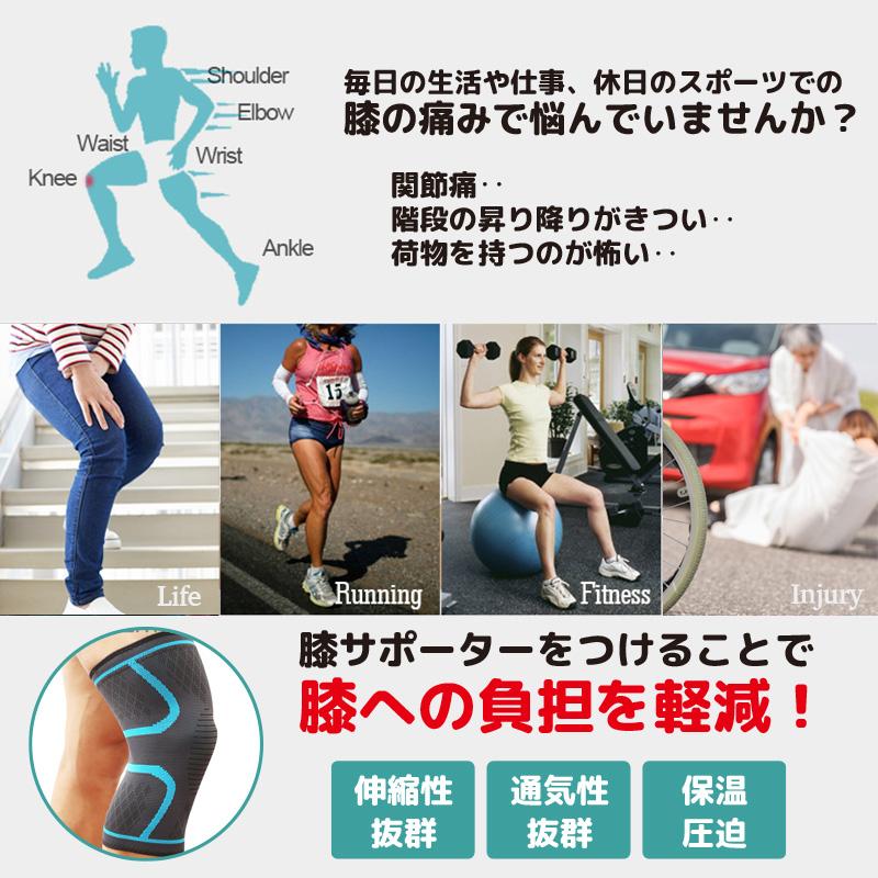 サポーター 膝 膝サポーター メッシュ 2枚組 高齢者 スポーツ ひざ 膝