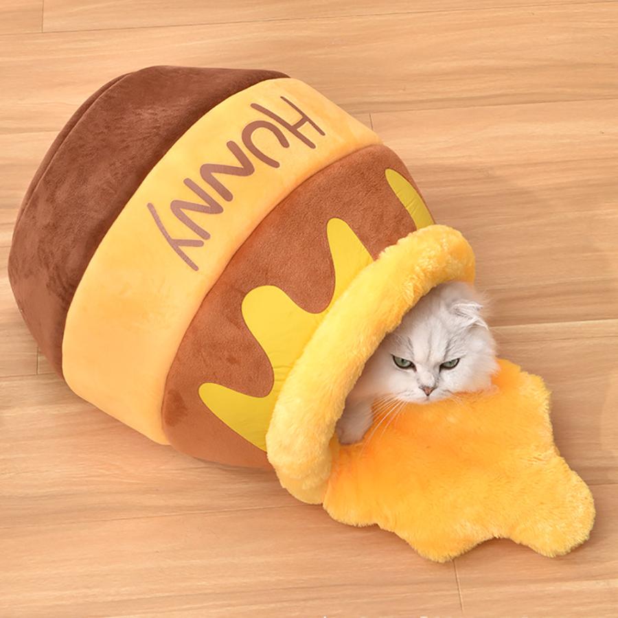 ねこ はちみつベッド M ブラウン ペットベッド 猫 犬 ハチミツ