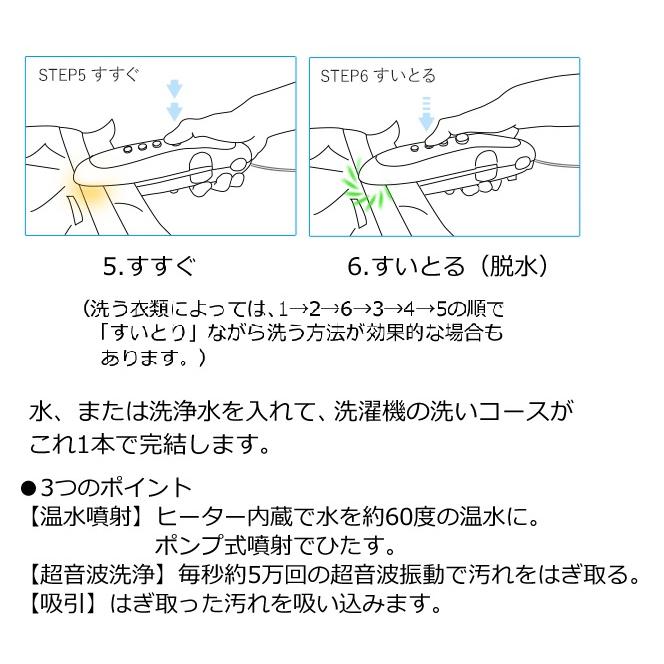 ポータブル 洗濯機 はさんで 洗う 部分洗い サンコー HANDCLN4｜richsnow｜06