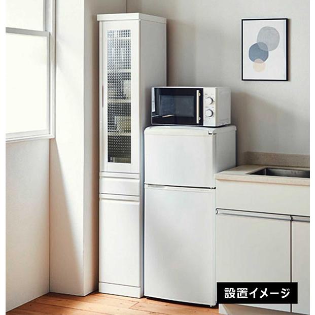 大川家具 食器棚 幅30 ハイタイプ スリム 隙間 収納 キッチン ガラス 