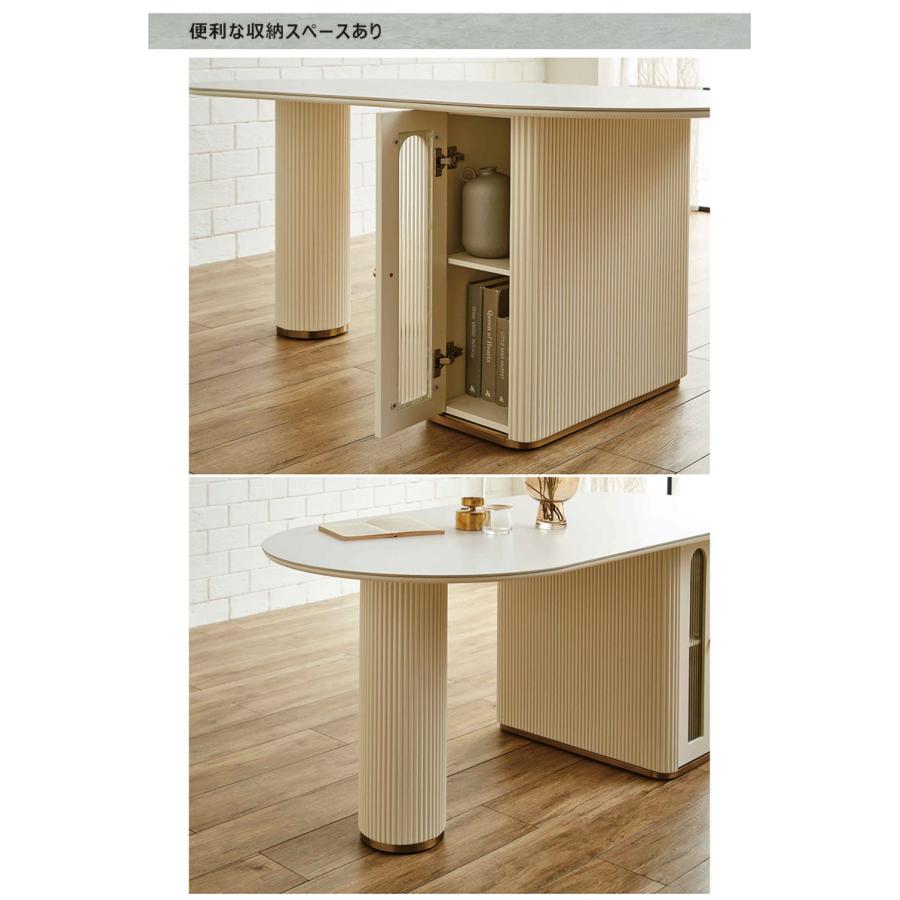 セラミック ダイニングテーブル 収納 棚 160 6人 4人 おしゃれ 白