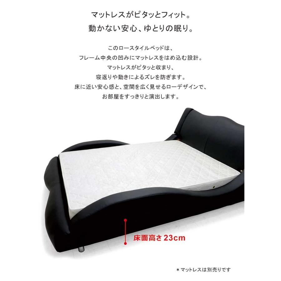ベッド クイーンサイズ ベッドフレーム 白 黒 合皮レザー モダン