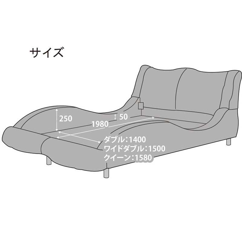 ベッド クイーンサイズ ベッドフレーム 白 黒 合皮レザー モダン
