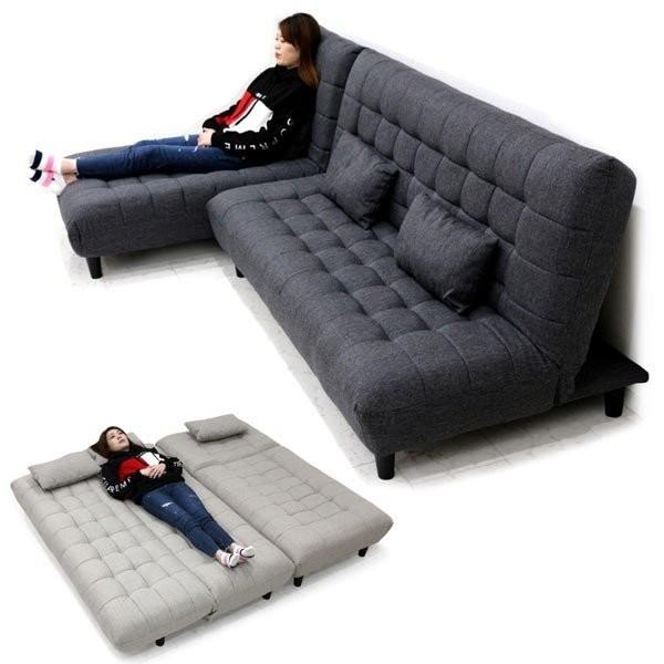 ソファーベッド 3人掛け カウチソファ コーナー おしゃれ グレー