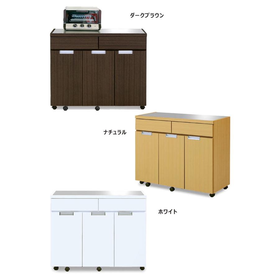 キッチンカウンター ごみ箱 ダストボックス 2分別 ステンレス天板 幅102cm 完成品 おしゃれ_1