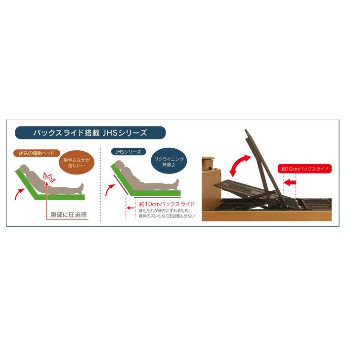 電動ベッド 介護ベッド リクライニング シングルベッド 手すり 柵 宮付 ライト付 高さ調整 2モーター バックスライド 介護用品_4