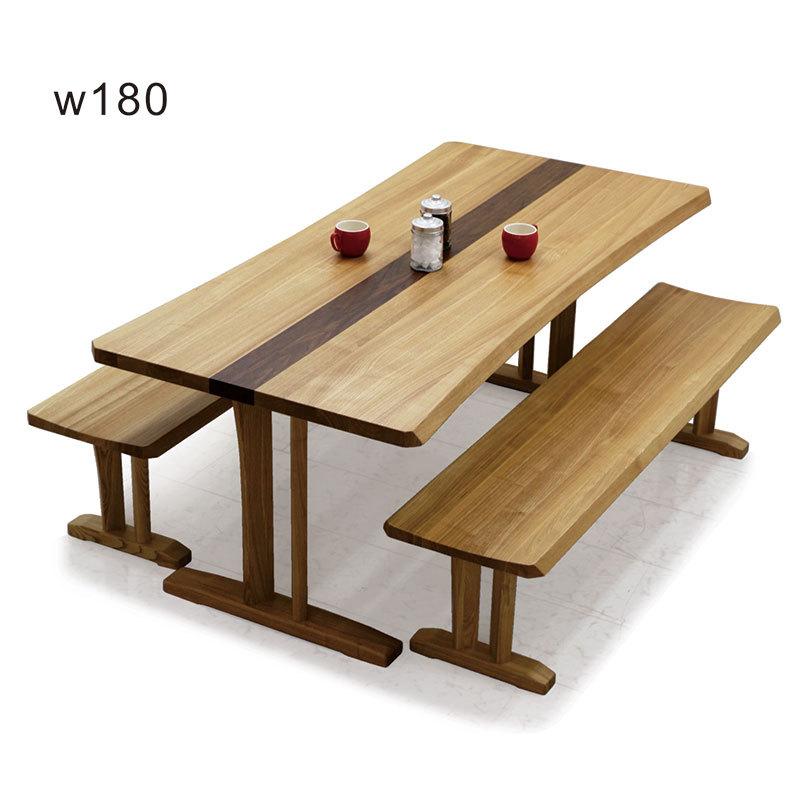 ダイニングテーブルセット ベンチ 6人 180 無垢 おしゃれ 木製｜rick-store