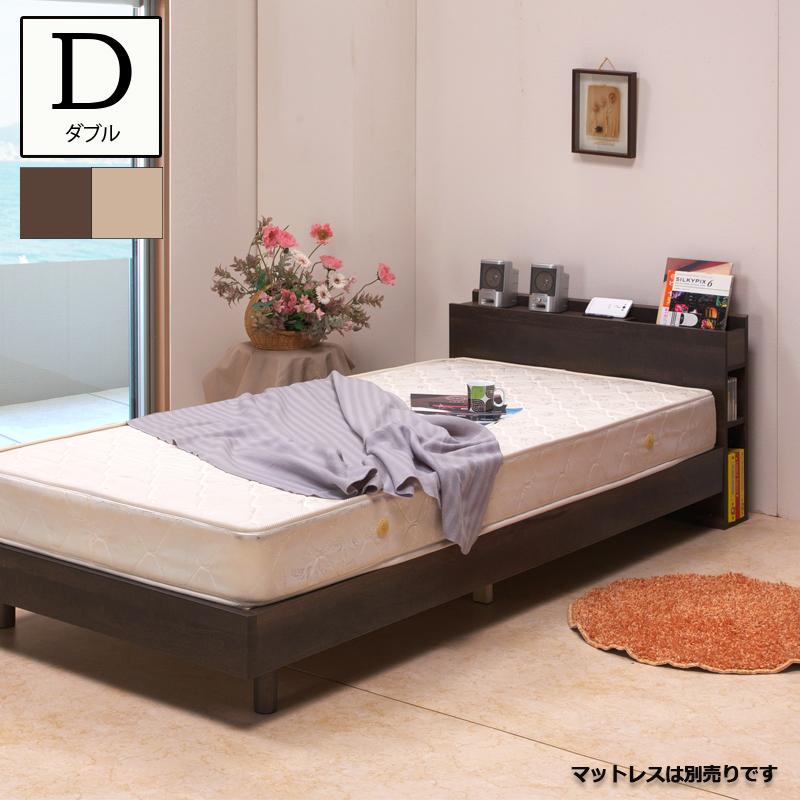 ダブル ベッド フレーム すのこ 宮付き 木製 おしゃれ 北欧 :IK-424