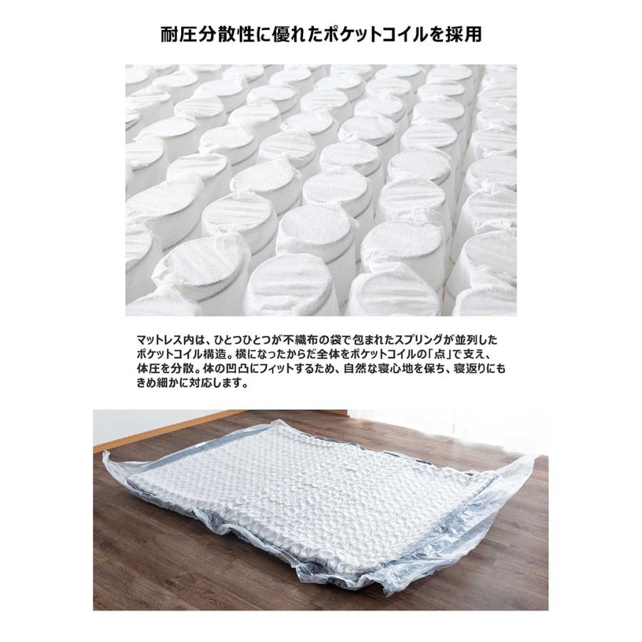 1日P13％〜 圧縮マットレス クイーン ポケットコイル 厚さ23cm 圧縮