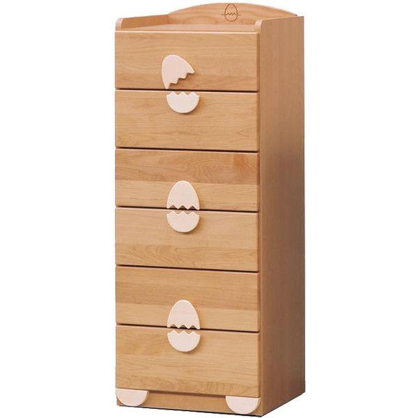 日曜日 P15％〜 ハイチェスト 45 6段 アルダー ポプラ 子供部屋 キッズ家具 スリム おしゃれ かわいい 新入学 北欧 木製