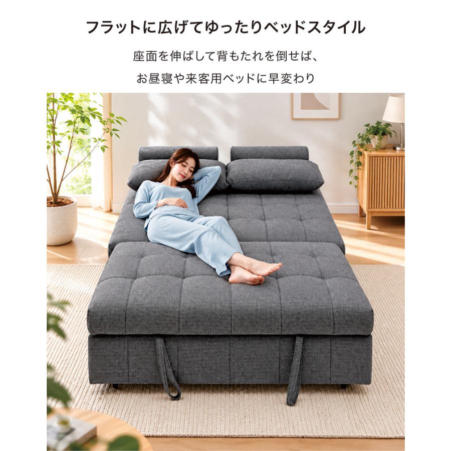 5日つく日 P9%〜 ソファーベッド セミダブル ソファー ベッド 伸縮 2人