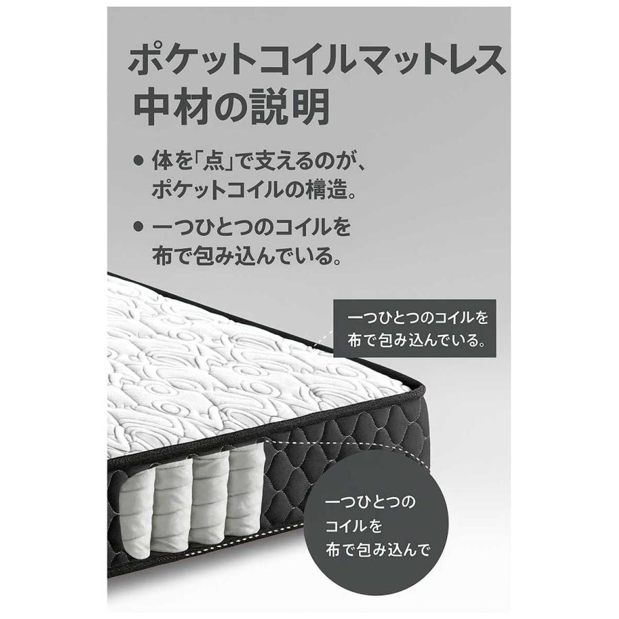 マットレス ポケットコイル セミダブル 厚み23cm ニット生地 マットレスのみ 寝心地◎ 肌に優しい_2