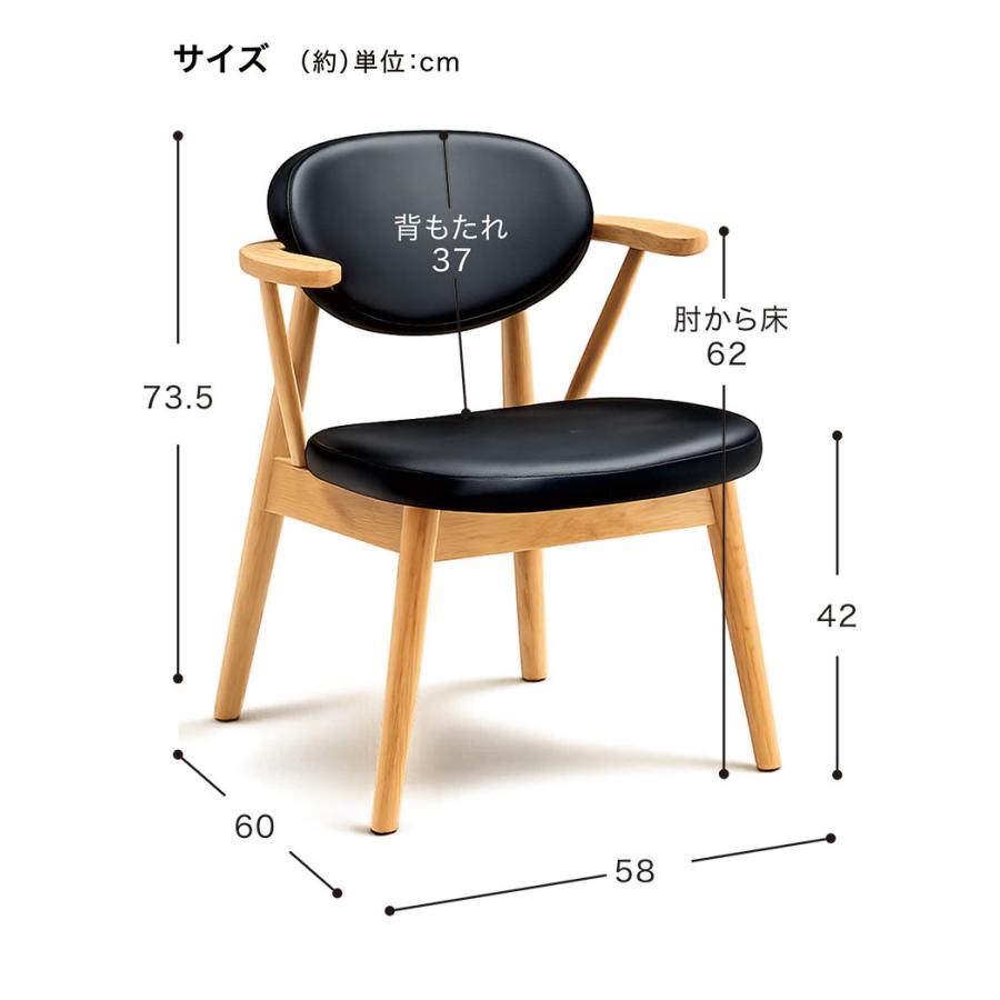 本日+ポイント10% 掛けられる ダイニングチェア ルンバ対応 肘付き 黒
