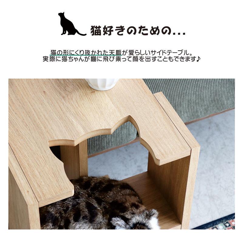 ヴィンテージ 木製サイドテーブル ナイトテーブル 猫脚 サイドテーブル おしゃれ 猫家具 ペット用品 ナイトテーブル 幅36